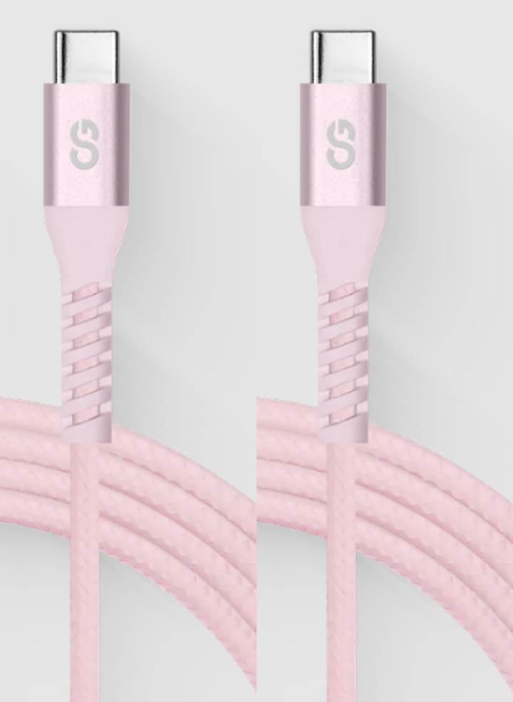LOGiiX | Vibrance Braid USB-C to USB-C 4ft/1.2m - Blush | LGX-13830