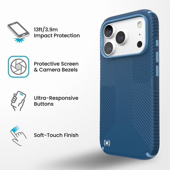 Speck | Presidio2 Grip MagSafe Case for iPhone 18 Pro Max with Camera Control - Deep Sea | 151108-3261