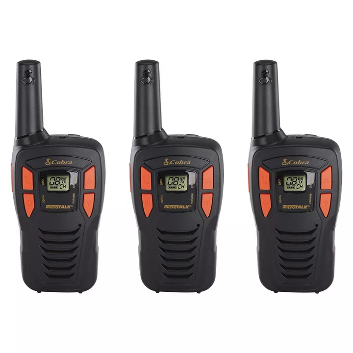 Cobra | 16-Mile Range Two-Way Radio Walkie Talkies - 3 Pack | ACXT145-3