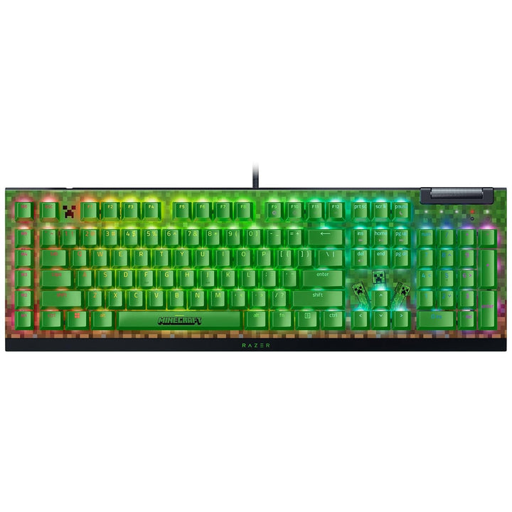 Razer | Widow V4 X Full Size Wired Mechanical Green Clicky Switch Gaming Keyboard with Chroma RGB Backlighting - Minecraft Edition | RZ03-04704100-R3M1