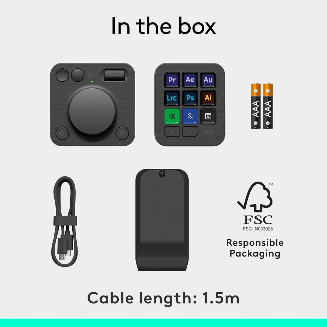 Logitech | MX Creative Console Programmable Keypad and Control Dial - Graphite | 920-012660