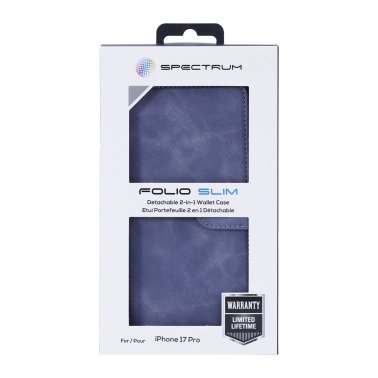 SPECTRUM | Folio Slim Detachable 2-1 Wallet Case iPhone 17 Pro - Blue | 2008FOLIO