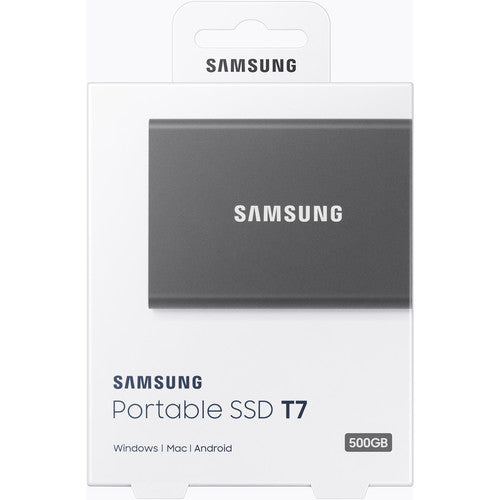 Samsung | USB 3.2 Gen. 2 T7 500GB Portable SSD - Grey /OPEN BOX | MU-PC500T/AM-STOB