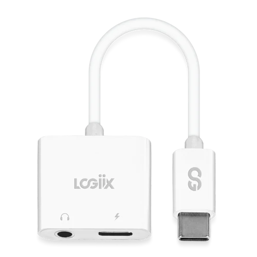 LOGiiX | Aux Adapter + USB-C to USB-C - White | LGX-13704