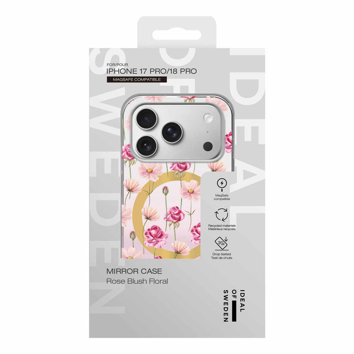 Ideal of Sweden | Mirror MagSafe Case for iPhone 18 Pro/17 Pro - Rose Blush Floral | IDMRCMSI2661P603