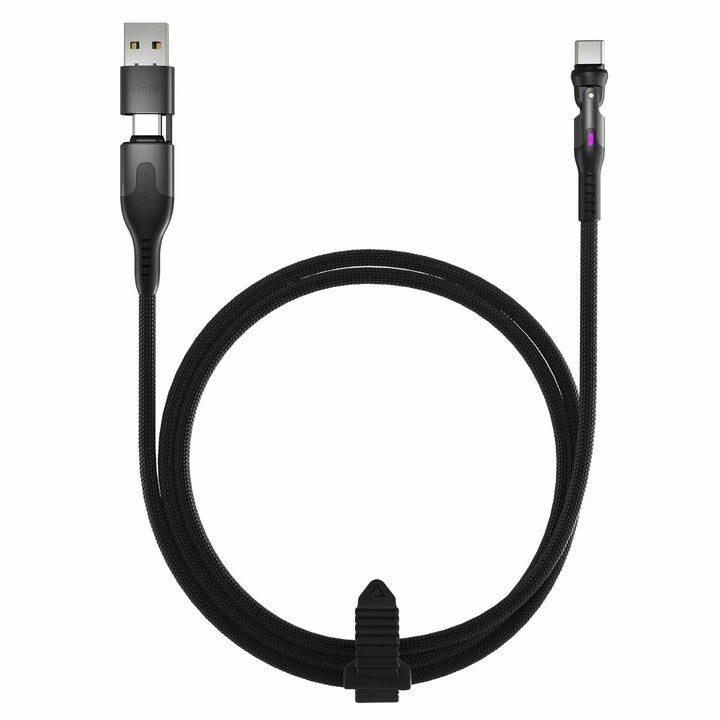 Statik | PowerPivot Pro Nylon Braided Charge/Sync Cable USB-C to USB-C 6.6ft - Black | PUP04556FTCCCA