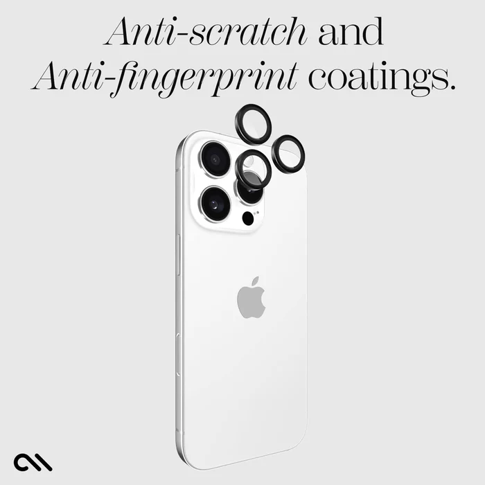 Case-Mate | Aluminum Ring Glass Lens Protector iPhone 16 Pro Max / 16 Pro - Black | 15-13312