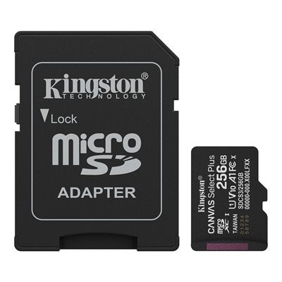 Kingston | MicroSDXC Canvas Select Plus Gen 3 256GB + Adapter 150 MB/s | SDCS3/256GB