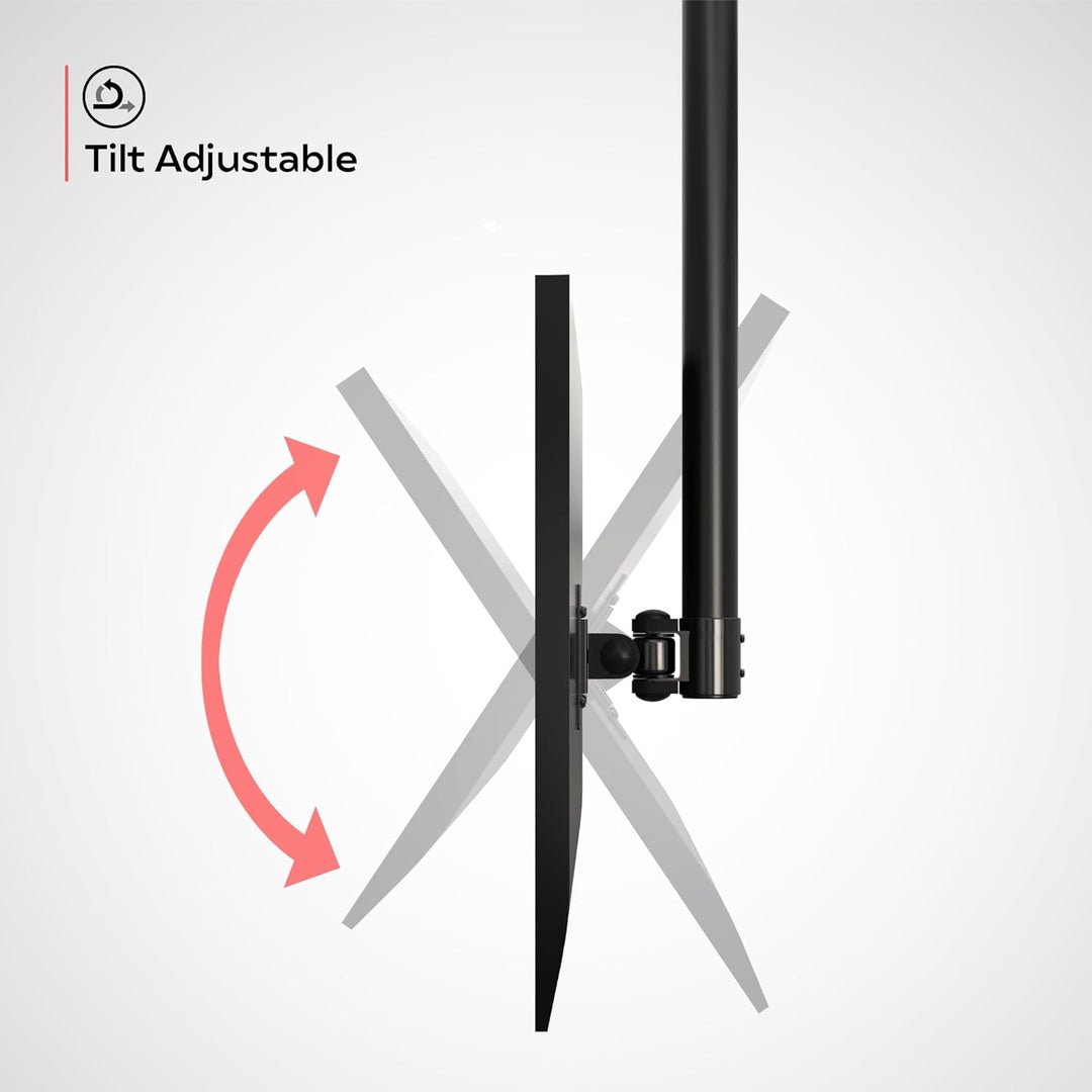 CTA | Height-Adjustable Ceiling Mount for Monitors and TVs up to 44 Lbs - Black | ADD-HACMMT