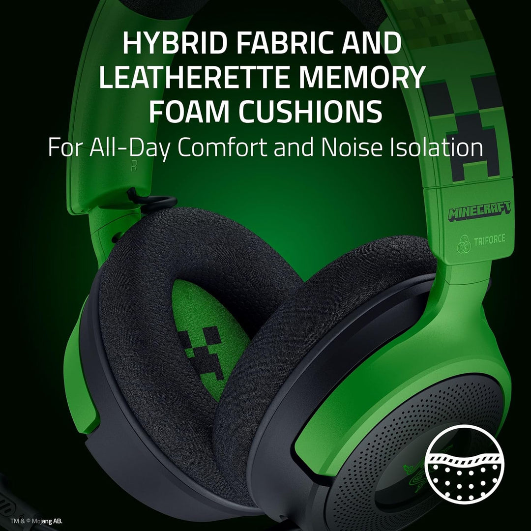 Razer | Kraken V4 X Wired Gaming Headset for PC, Mac, Playstation, Nintendo Switch, Steam Deck, Mobile, and Tablet - Minecraft Edition | RZ04-05180200-R3M1
