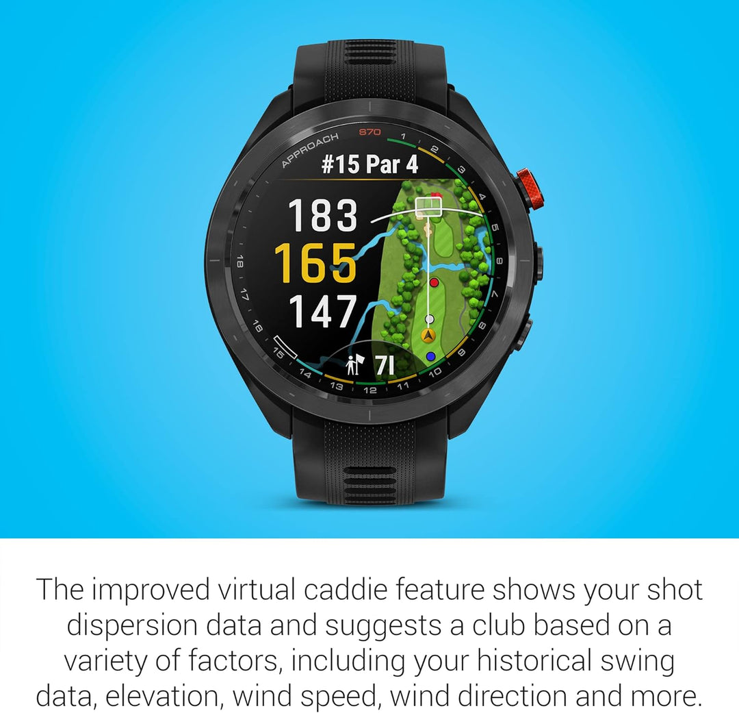 Garmin | Approach S70 47mm Golf GPS Smartwatch - Black | 010-02746-02