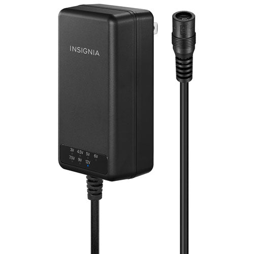 Insignia | Universal AC Adaptor with 7 Tips & USB-A 22.5W - Black | NS-UNI22WAC-C