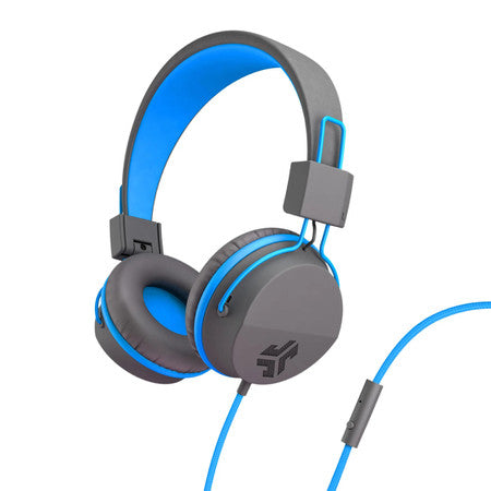 JLab | JBuddies Studio Wired Over Ear Folding Kids Headphones - Blue/Gray | IFCHKSTU2RGRYBLU122