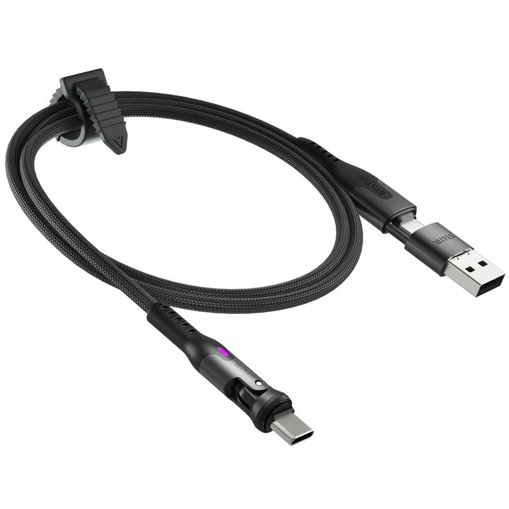 Statik | PowerPivot Pro Nylon Braided Charge/Sync Cable USB-C to USB-C 6.6ft - Black | PUP04556FTCCCA