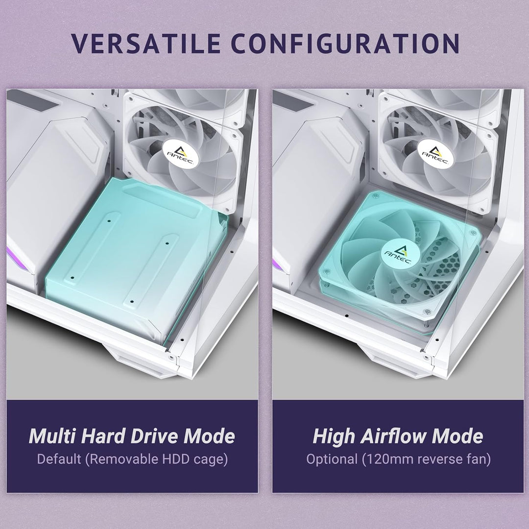 Antec | ARGB PWM Fans Included 3 x 120mm & 1 x 120mm Up to 8 Fans Simultaneously Type-CTempered Glass Front & Side Panels, 360mm Radiator Support, Mid-Tower ATX PC Case | C3 ARGB WHITE