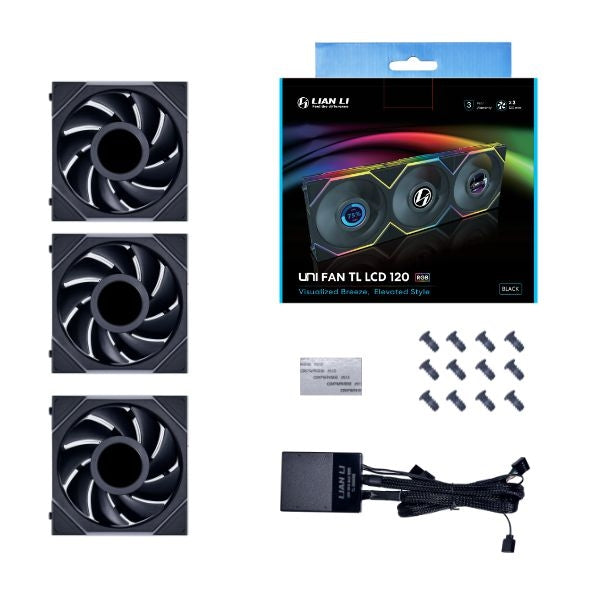 Lian-Li Fan | FDB Fan 120X120X28 mm 3 Fans Fan Controller Retail - Black | 12TLLCD3B