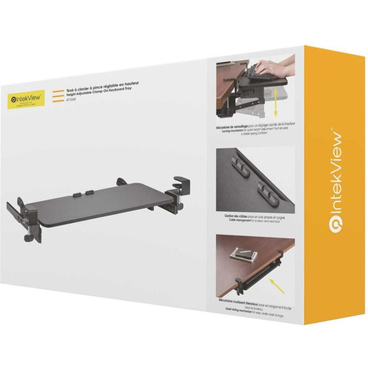 NU-TONE | IntekView Height Adjustable Clamp-On Keyboard Tray Material - Steel | KT1040