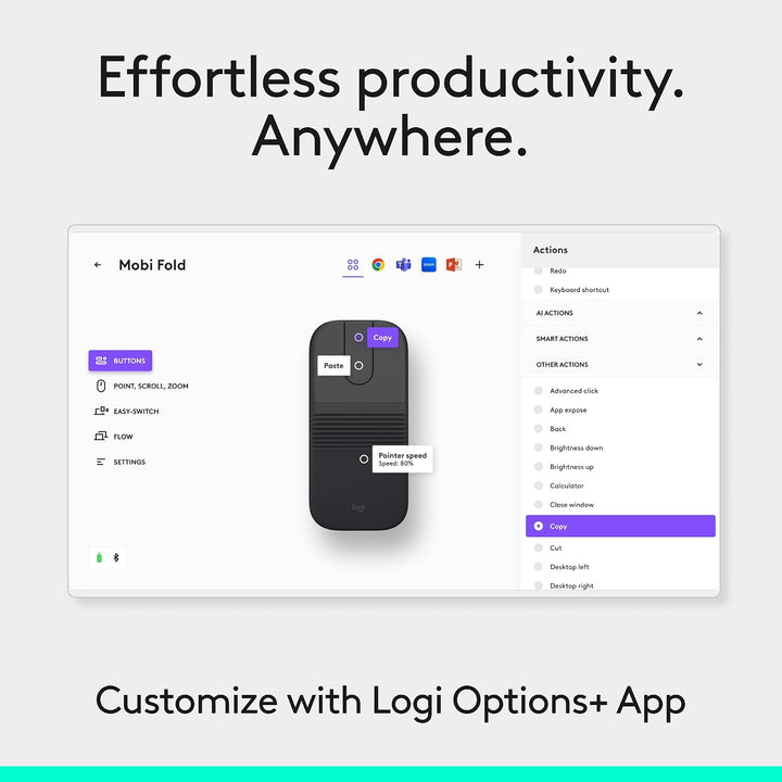 Logitech | Mobi Fold Mouse For Business - Graphite | 910-007600