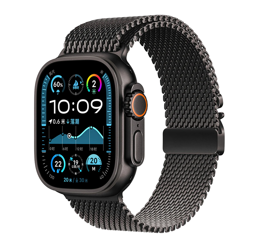LOGiiX | Milanese Link Apple Watch Band 42/44/45/49mm S1-9/SE/Ultra - Black | LGX-13934