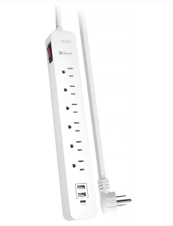 Ultralink | Performance 6-Outlet Surge Protector - White | ULPSP6