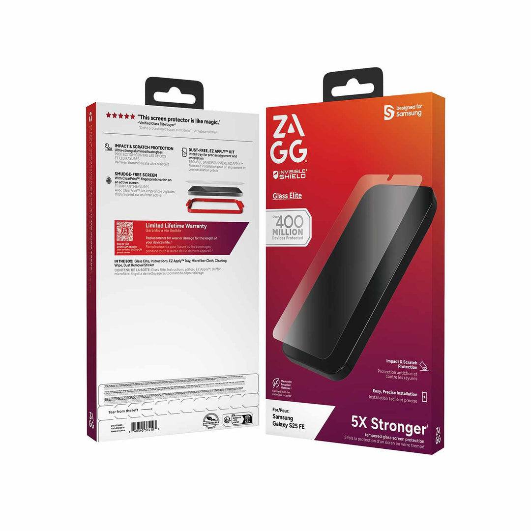 ZAGG | InvisibleShield Glass Elite Screen Protector for Samsung Galaxy S25 FE | 200120466