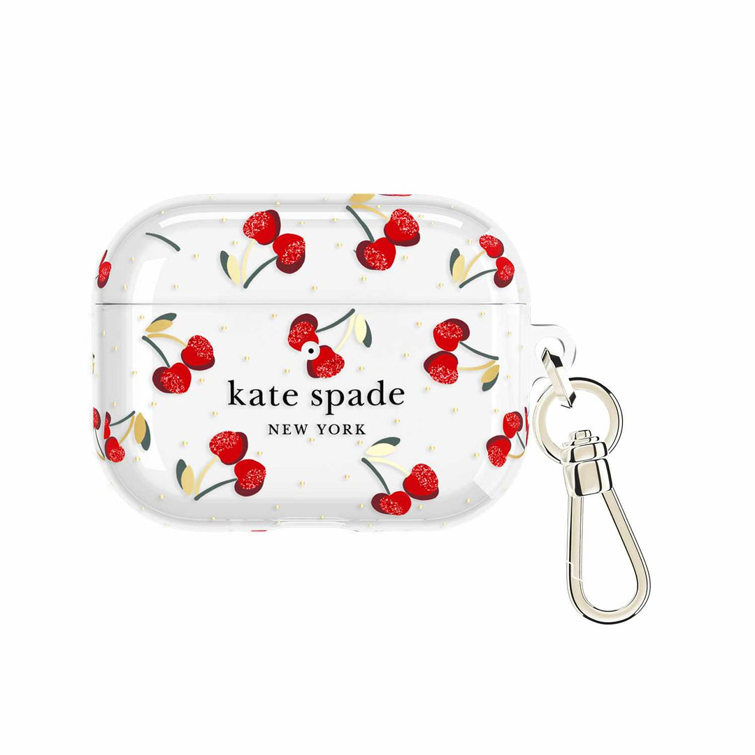 Kate Spade | Protective Case with Gold Ring Clip for AirPods Pro 3 - Cherry Dot | KS059334