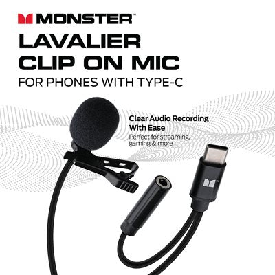 //// Monster | Lavalier Clip on Mics Type C | MSV7-1027-BLK