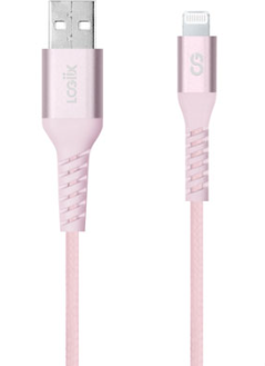 LOGiiX | Vibrance Braid USB-A to Lightning 4ft /1.2m - Blush | LGX-13829