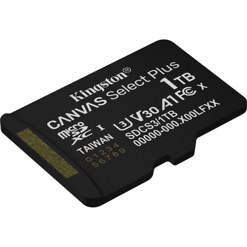 Kingston | MicroSDXC Canvas Select Plus Gen 3 1TB + Adapter 150 MB/s | SDCS3/1TB