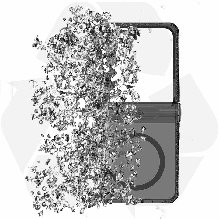 ITSKINS | Hybrid_R Case Hinge w/MagSafe for Samsung Galaxy Z Flip 7 - Smoke/Transparent | SGB7HIMCLBKTR
