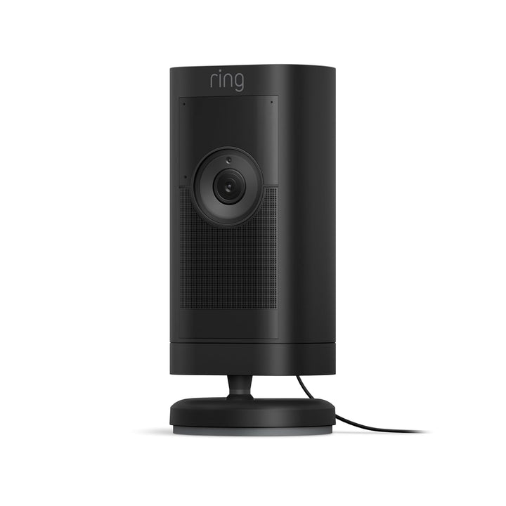 Ring | Stick Up Cam Pro Plug-In Indoor/Outdoor 1080p Full HD Security Camera with Colour Night Vision - Black | B09CKCG1HD