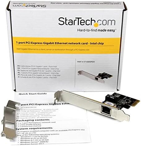 Startech | Single Port PCIe Gigabit Ethernet Network Card w/Intel I210-AT | ST1000SPEXI