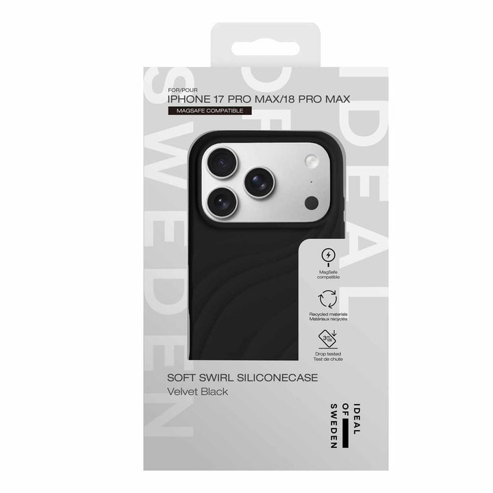 Ideal of Sweden | Soft Swirl MagSafe Case iPhone 18 Pro Max /17 Pro Max - Velvet Black | IDSSCMSI2667P643