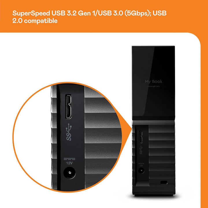 WD | My Book Desktop External Hard Drive 18TB USB 3.0, External HDD with Password Protection and Auto Backup Software |  WDBBGB0180HBK-NESN