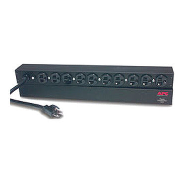 APC | Basic Rack 1U Power Distribution Strip Rack-Mountable AC 120V 10x Power NEMA 5-20 - Black | AP9563