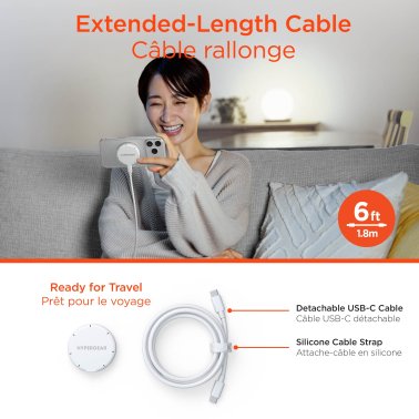 Hypergear | Qi2 MaxCharge MagSafe Wireless Magnetic Charger w/ Connected USB-C PD Cable 15W | 16317