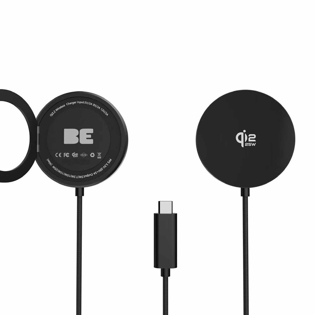 Blu Element | PowerPuck25 Wireless Charger with Kickstand Qi2.2 25W - Black | BEWCQi22PB