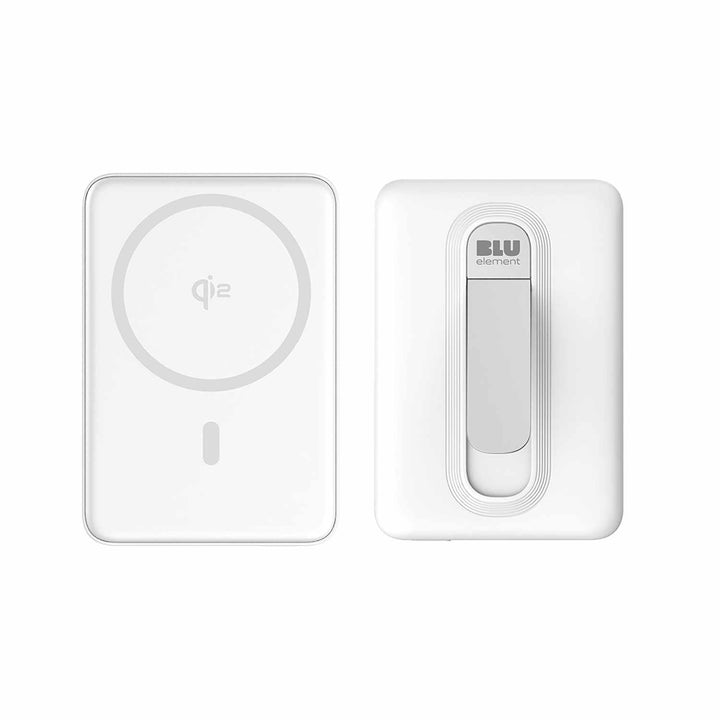Blu Element | Qi2 Wireless Power Bank with Kickstand 5K - White | BEPBQi25KWH