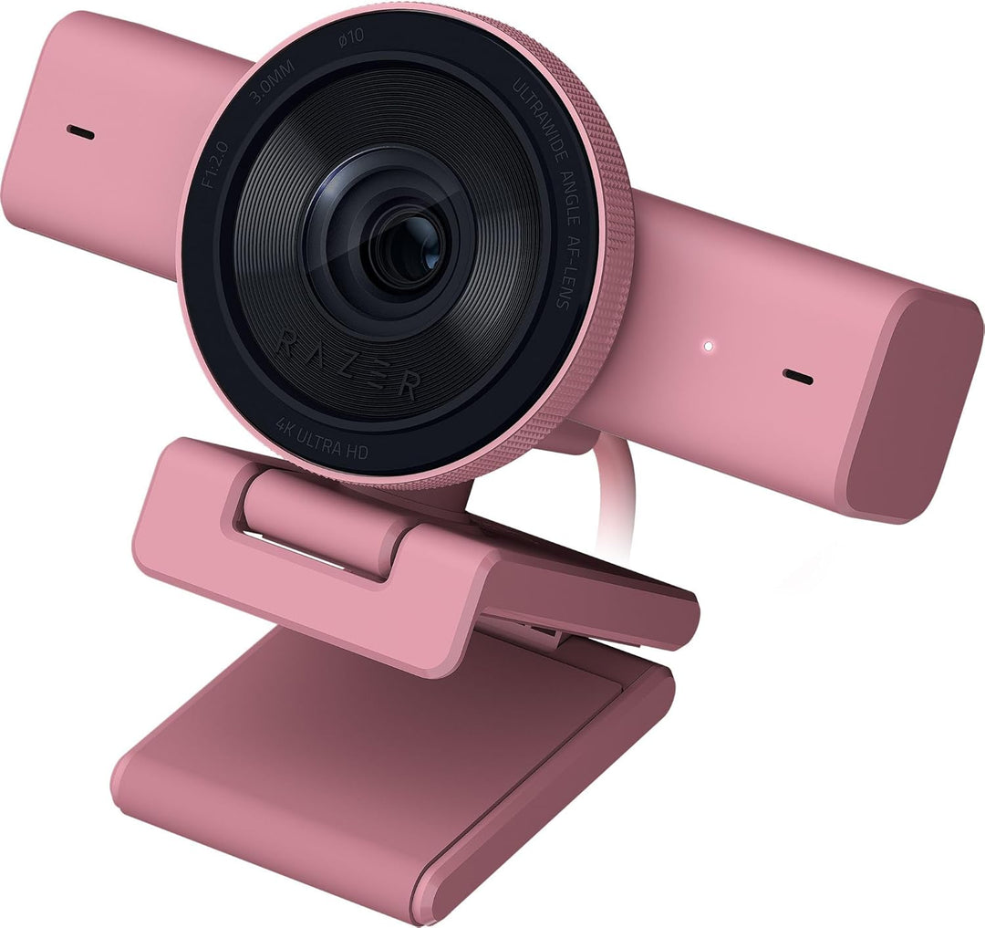 Razer | Kiyo V2 Streaming Webcam: 4K 30 FPS, 1080p 60 FPS AI Powered Auto-Framing Built-in Microphone - Pink | RZ19-05370300-R3U1