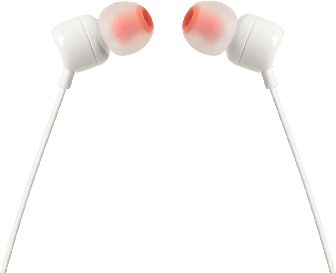 JBL | T Series T110 In Ear Wired Headphones - White | JBLT110WHTAME