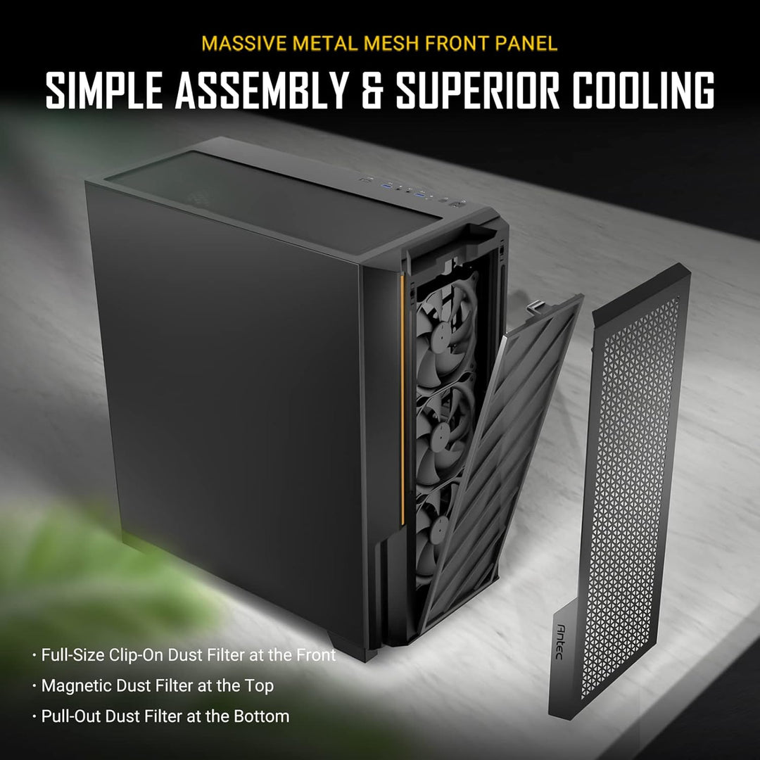 Antec | Performance Series Gaming Case Mid-Town E-ATX PC Case 3 x 120mm PWM Fans - Black | P20CE