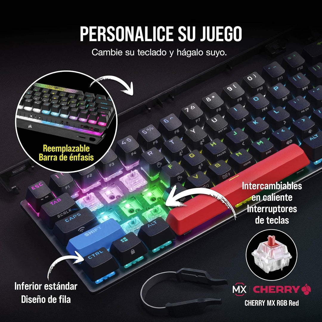 Corsair | K70 Bluetooth Backlit Mechanical Cherry MX RGB Mini Wireless Gaming Keyboard | CH-9189010-NA