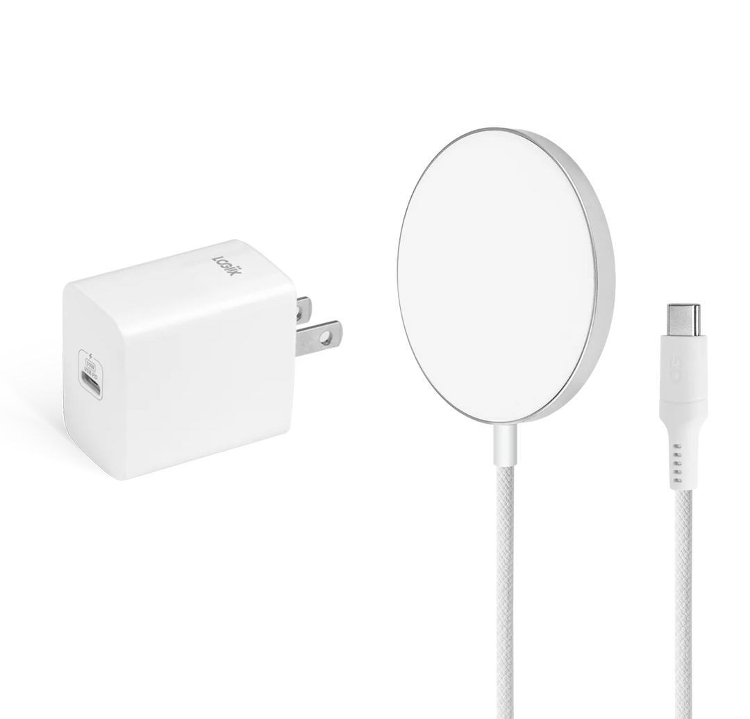 LOGiiX | Charging Kit Mag 30W Wall Charger + MagSafe Puck - White | LGX-14074