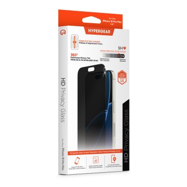 HyperGear | 4-way Privacy Glass Screen Protector iPhone 18 Pro Max w/Dust-Free Install Tray | 16685