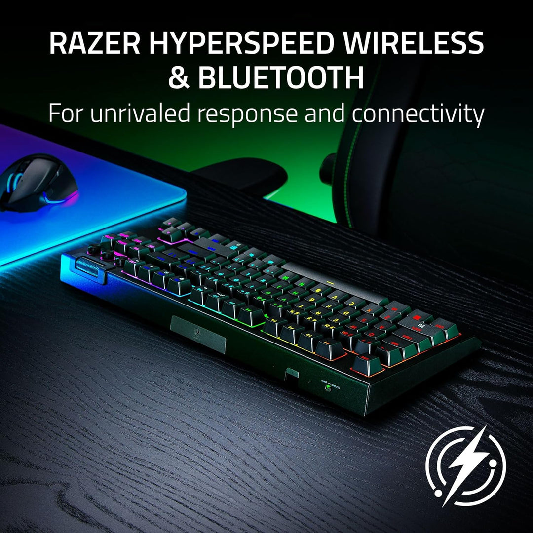 Razer | BlackWidow V4 TKL HyperSpeed Wireless Hot Swappable Gaming Keyboard: Orange Tactile Switches - Black | RZ03-05480200-R3U1