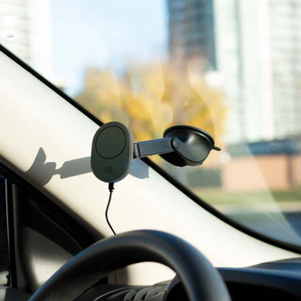 Mighty Mount | MagSafe Wireless Car Charger Suction Cup Mount (Version 2.0) - Black | M3540D