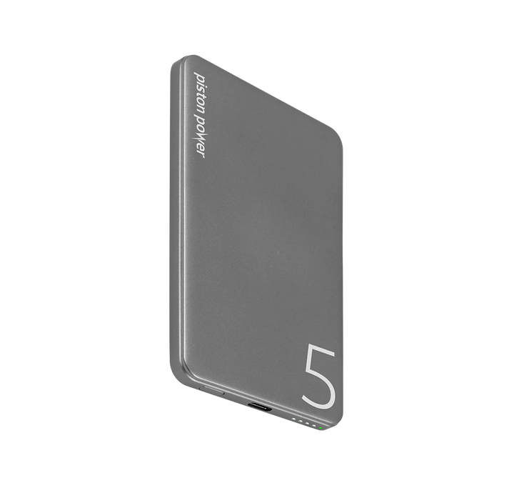 SO LOGiiX | Piston Power 5000 mAh Aluminum Power Bank - Graphite Grey | LGX-13668