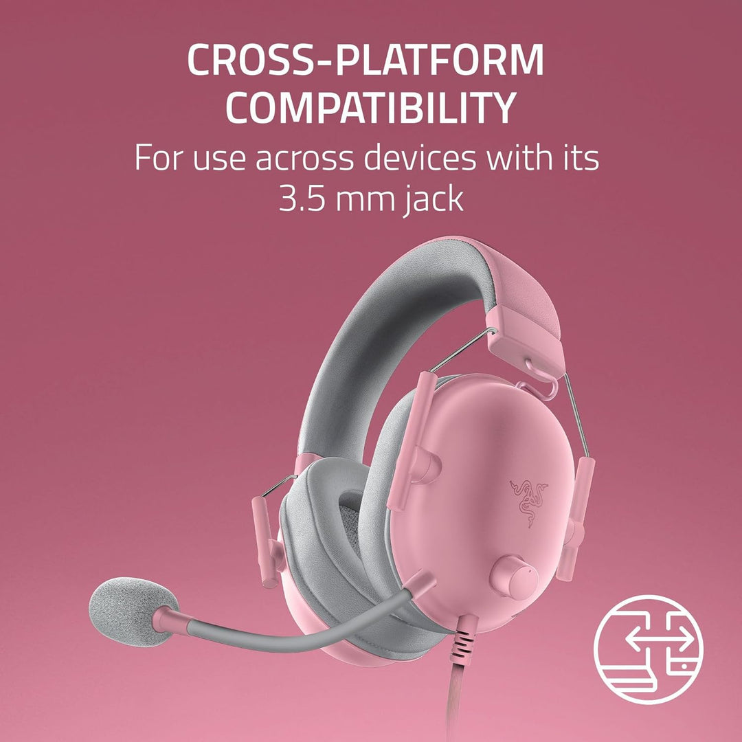 Razer | BlackShark V2 X Headset PS5 for PS5, Xbox Series X, PC, Switch via 3.5 mm Jack - Quartz Pink |  RZ04-03241400-R3UA