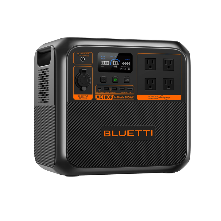 Bluetti | Solar Portable Power Station 1,800W 1,440Wh | AC180P