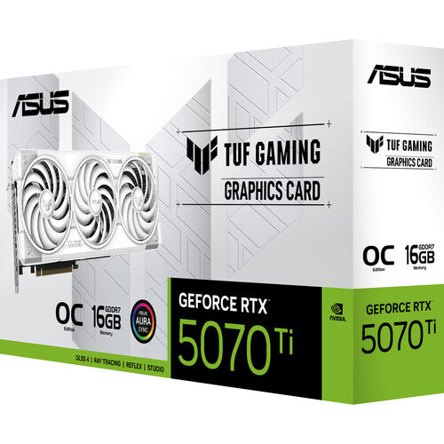 ASUS | GeForce RTX 5070 Ti TUF GAMING OC Graphics Card - White  | TUF-RTX5070TI-O16GWHITE- GAMING